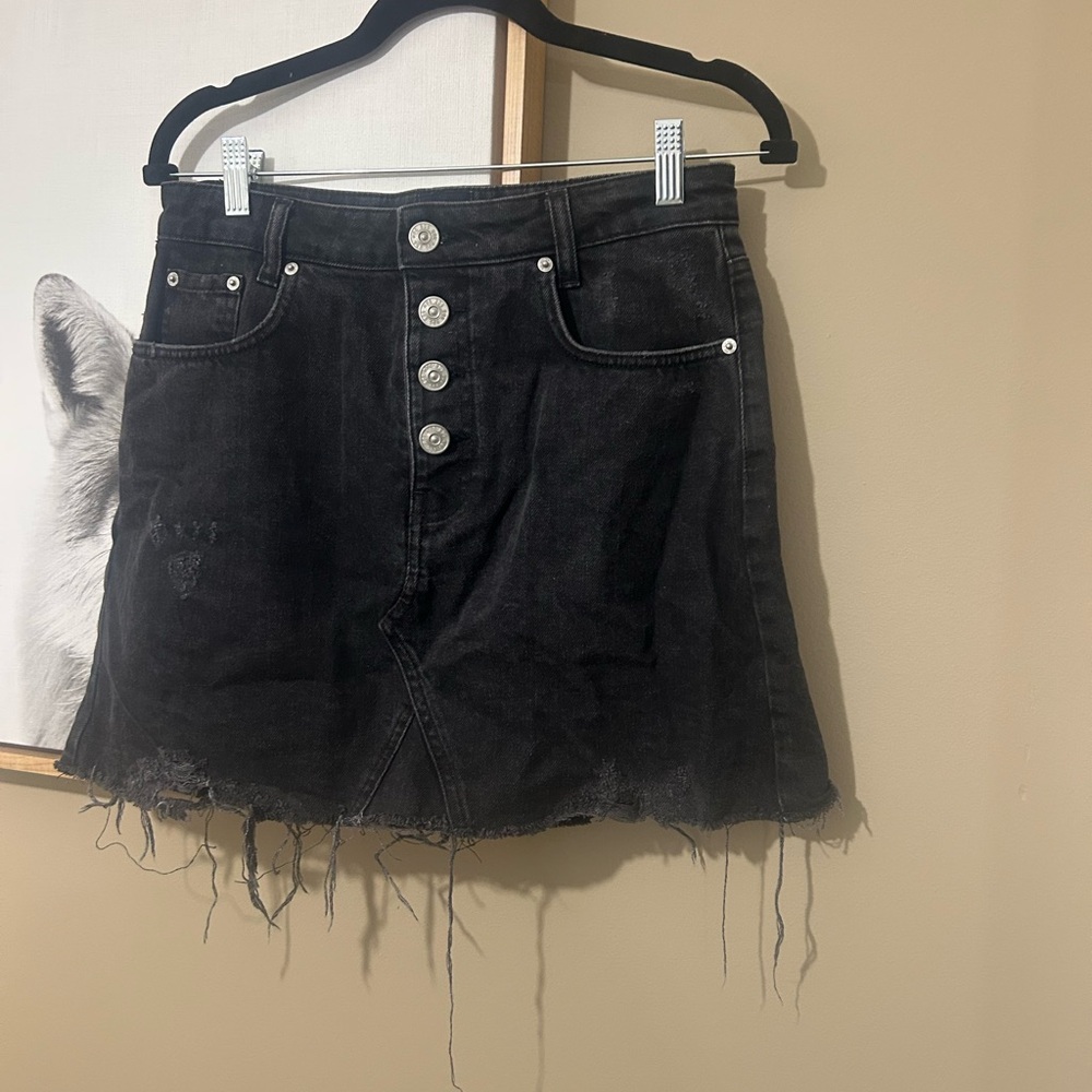 BDG Urban Outfitters Charcoal Button-Up Mini Skirt